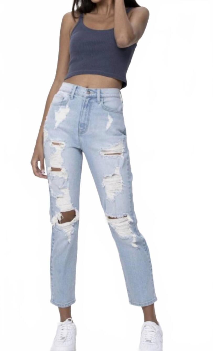 NEW CELLO high rise mom jean in light denim